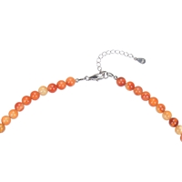 Necklace aventurine, balls (6mm), rhodium plated, extension chain