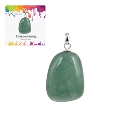 0603125106 Aventurine pendant, Tumbled Stone small, rhodiniert  | Marco Schreier