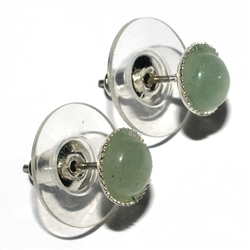 0603140002 Ohrstecker, Aventurin, 06mm-Cabochon, für Bodenständer  | Marco Schreier