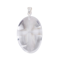Rock Crystal pendant, back engraved cross, 4,5cm