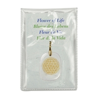 Pendant Flower of Life Rock Crystal, Silver Gold Plated