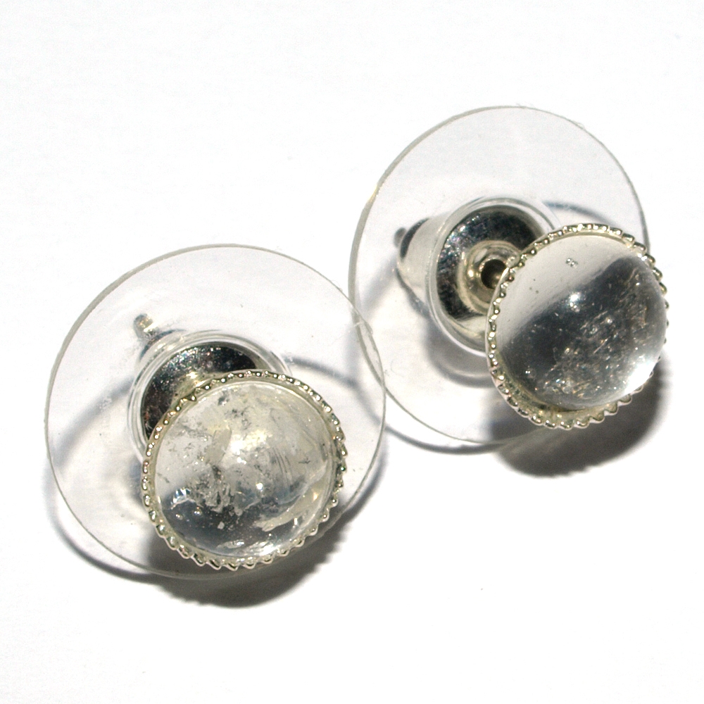 Earrings with Cabochons, Rock Crystal, 06mm, for floor stand Currently out of stock; we will reserve your order!