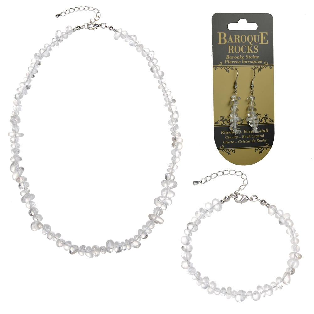Baroque set Classic (necklace, bracelet, earrings) Rock Crystal "Clarity