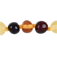 Colliers d'ambre pour bébés perles baroques multicolores, fermoir de sécurité Actuellement épuisé ; nous réservons votre commande !