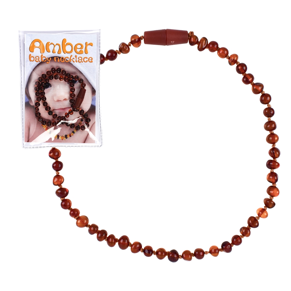 Baby necklace baroque beads dark, safety clasp Currently out of stock; we note your order!
