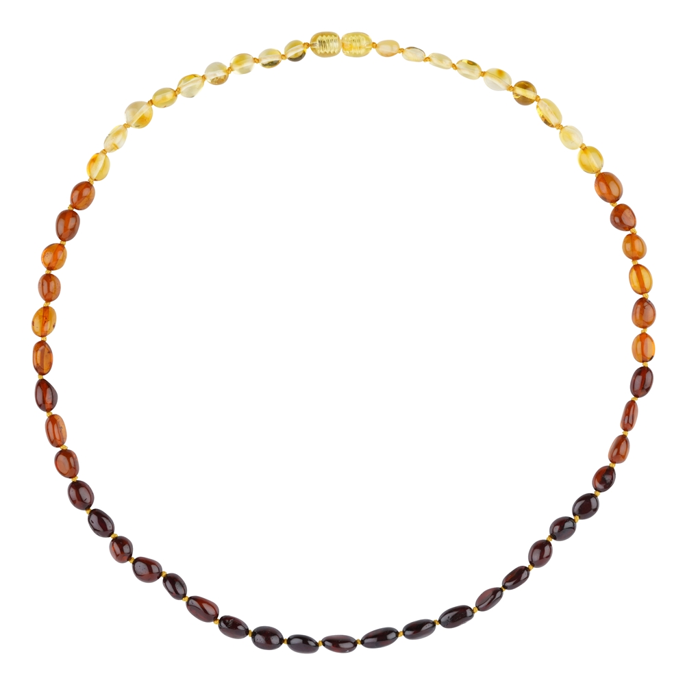 Collana di pietre burattate color ambra, 52 cm