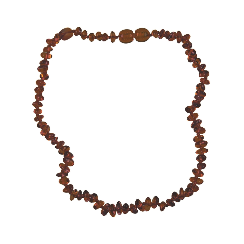 Amber necklace sliver (roundish), dark, 30 - 34cm 