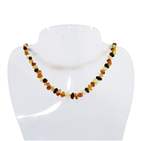 Amber necklace sliver (roundish), multicolored, 30 - 34cm