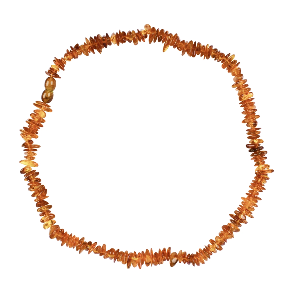Amber necklace sliver, light, 45cm