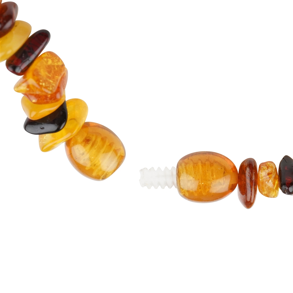 Necklace Amber splinter, colorful, 45cm