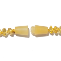 Bracciale in ambra color argento, 14 cm, con chiusura di sicurezza