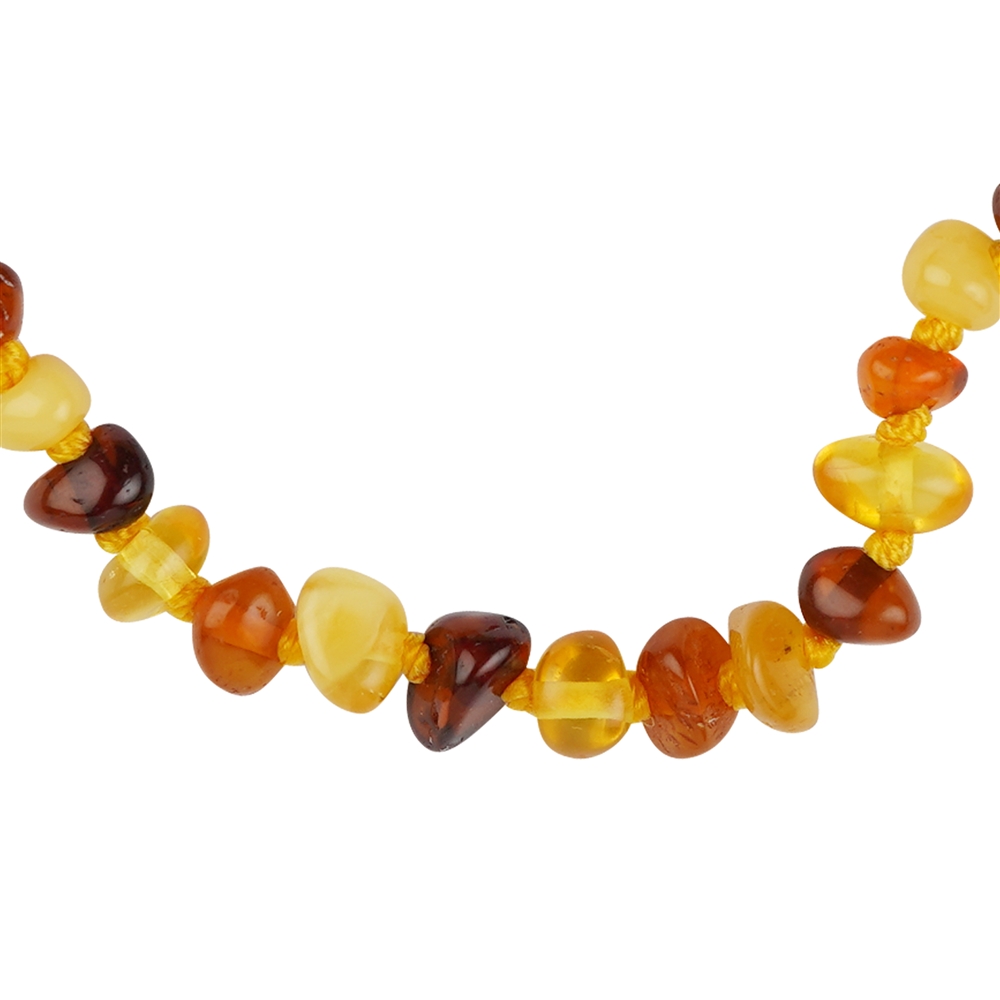 Bracelet Amber sliver colorful, 14cm, with safety clasp