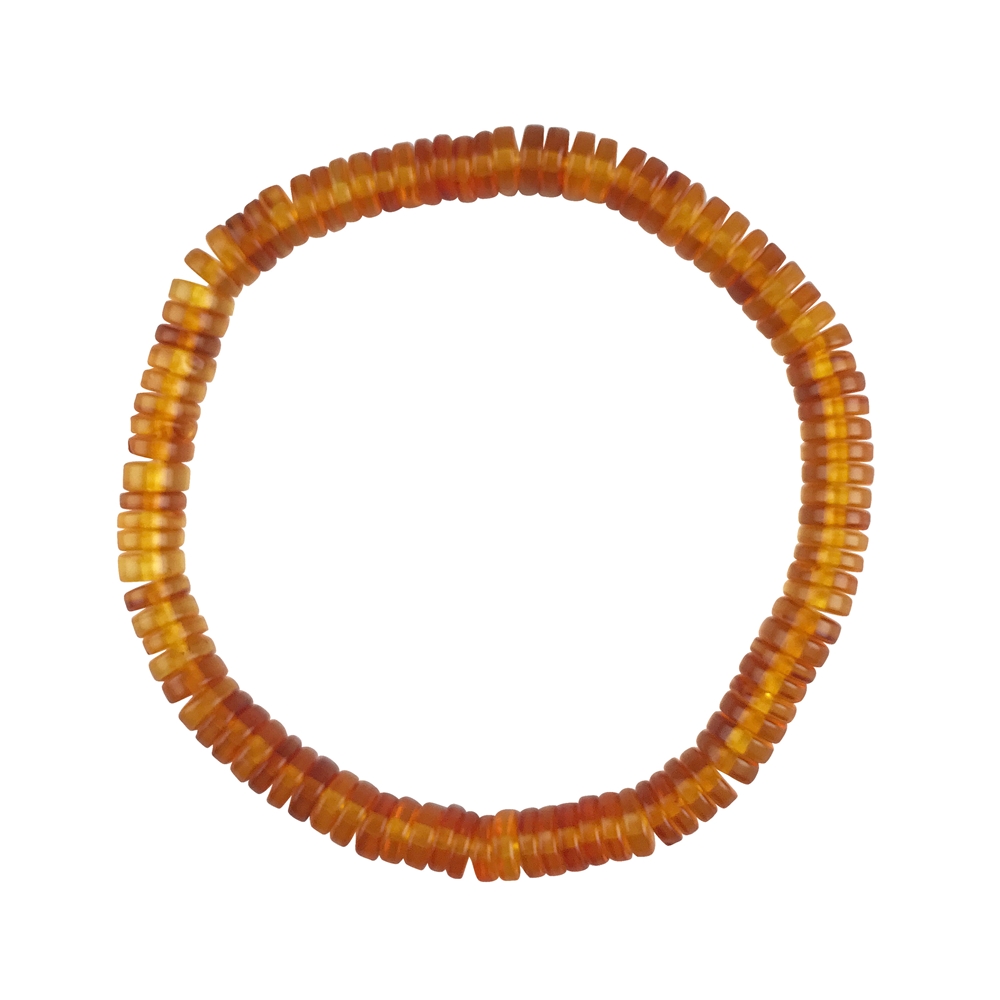 Bracciale dischi Ambra cognac light, 2 x 6 mm