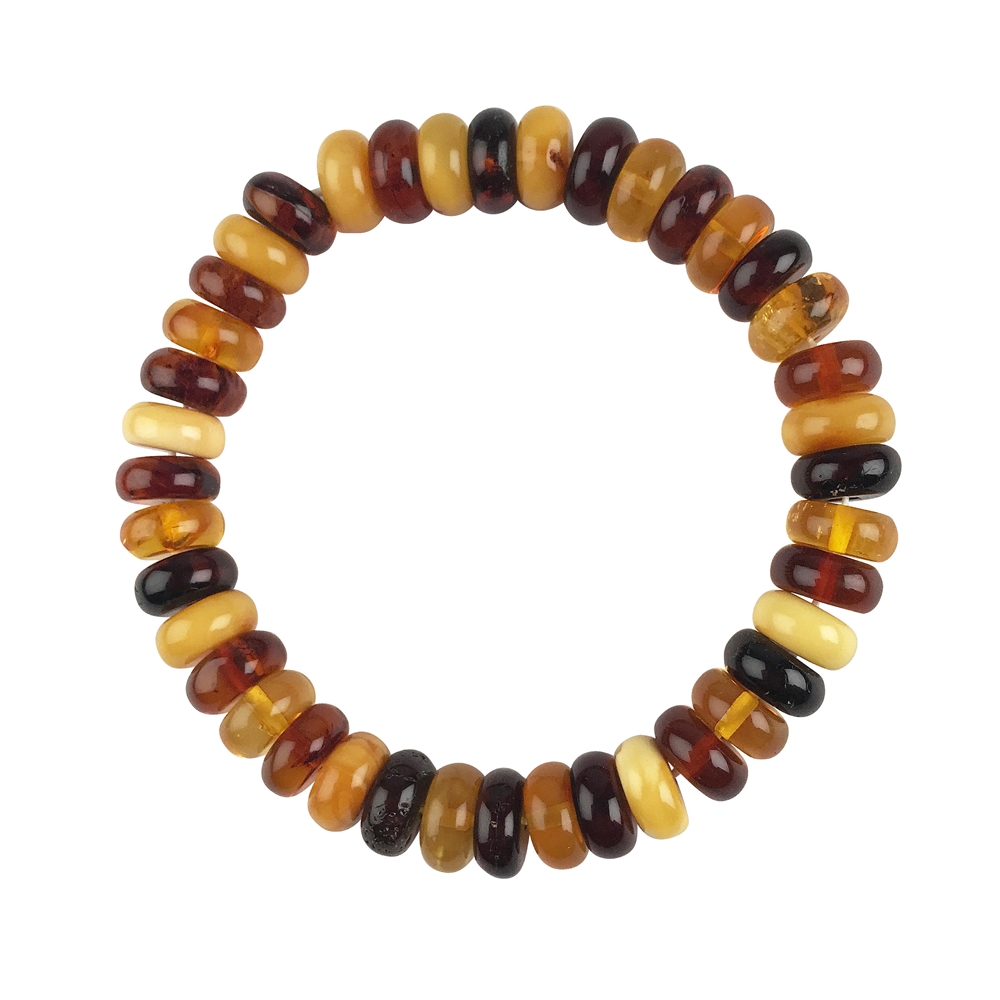 Bracelet Amber Button colorful, 4,5-5,0 x 10mm