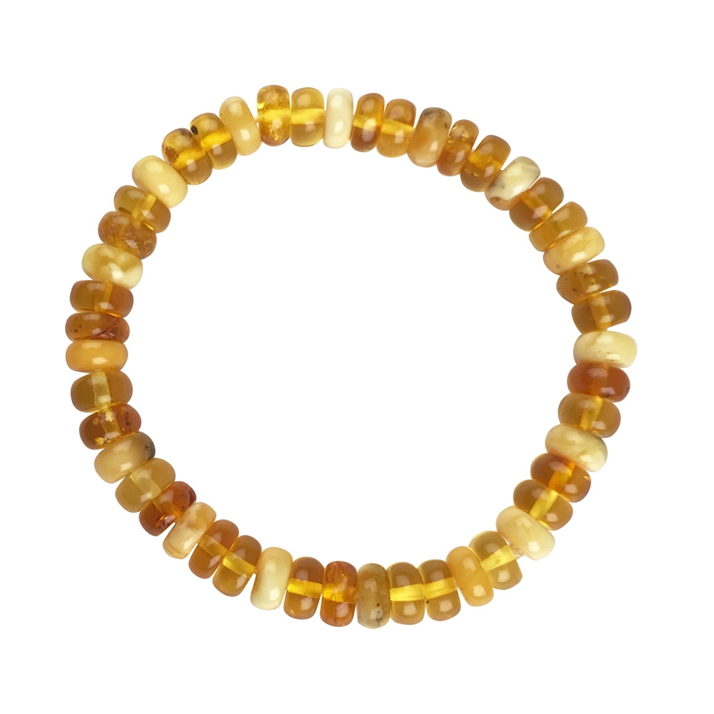 Bracelet Ambre Bouton clair/lait, 3,5 x 7,8mm