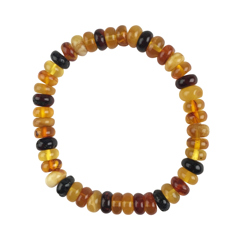 Bracelet Amber Button colorful, 4,5 x 8mm