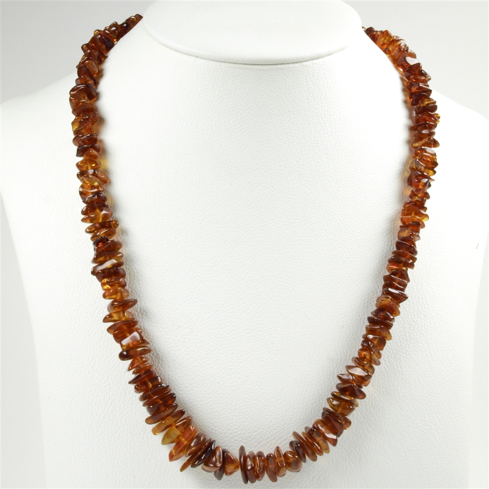 Amber necklace sliver, dark, 65cm