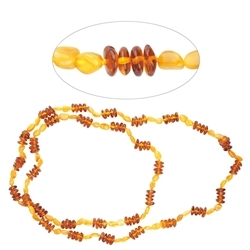 060368156 Amber necklace, model 116, 80cm | wholesaler gems, healing stones & jewelry