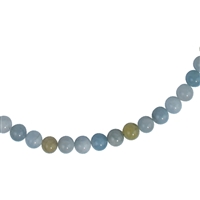 Collana di perle di berillo (8 mm), rodiato, catena di prolungamento