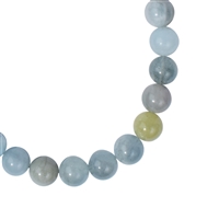 Bracciale con perle di berillo (8 mm), rodiato, catena di prolungamento