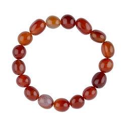 0604350020 Bracelet, carnelian (fired), 10 - 12mm nuggets | gems, healing stones & jewelry