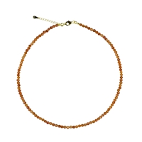 Armband, Carneol (gebr.), Würfel (4mm) facettiert, vergoldet, Verlängerungskettchen