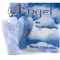Engel-Anhänger Chalcedon blau (Verständigung), 3,0cm