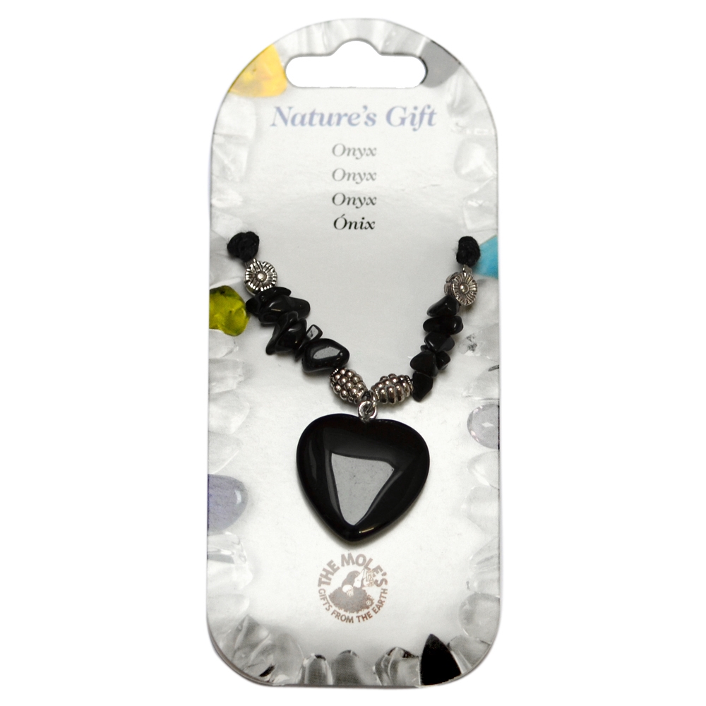 Collier en forme de coeur, Onyx (gef.), pour support au sol 