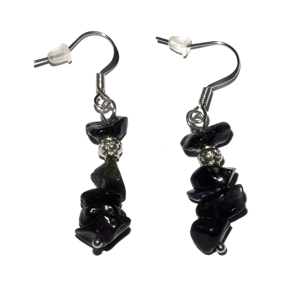 Sliver earring, Onyx (gef.), for floor stand