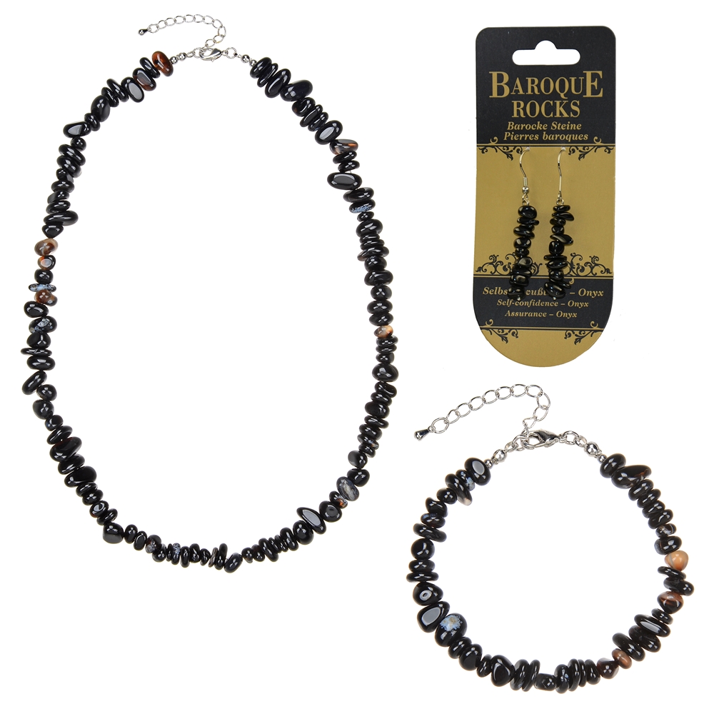 Baroque set Classic (necklace, bracelet, earrings) Onyx (set) "Self-confidence