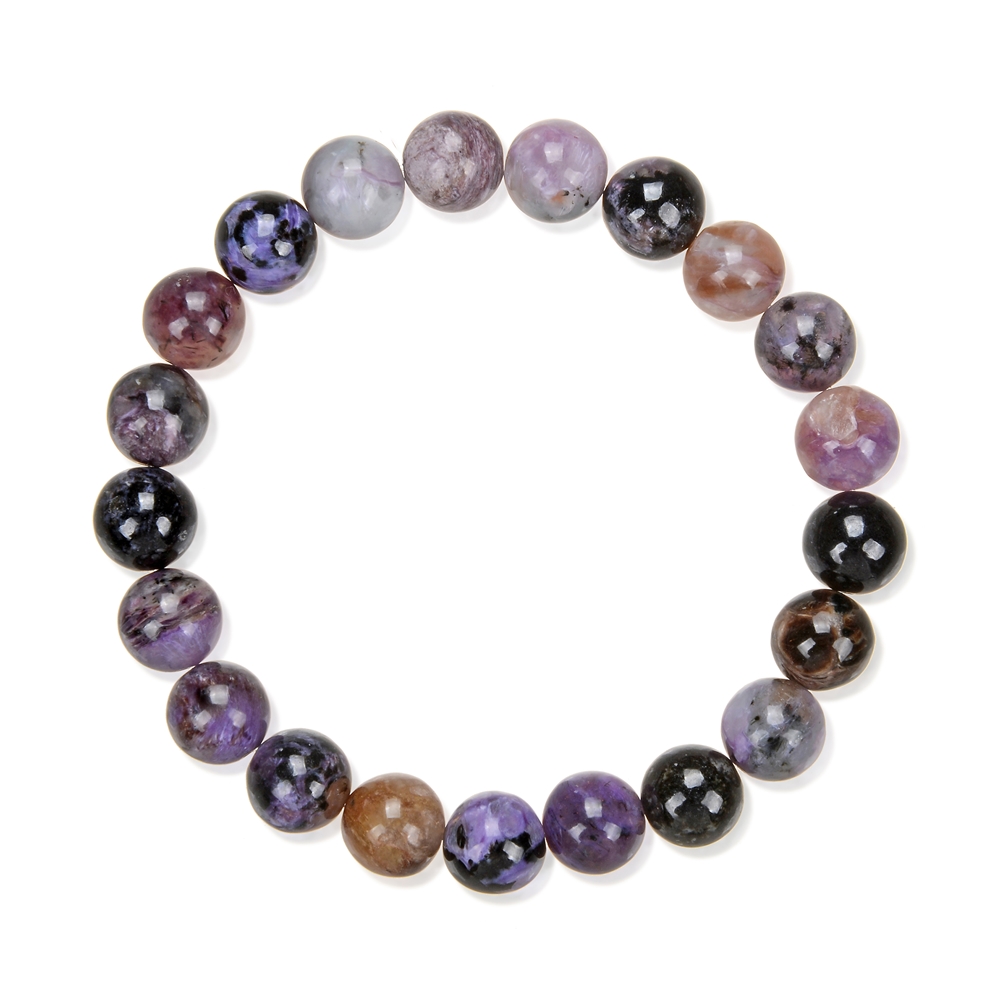 Bracelet, Charoite (multicolored), 08 - 09mm beads