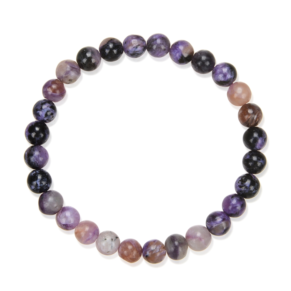 Bracelet, Charoite (multicolored), 06 - 07mm beads