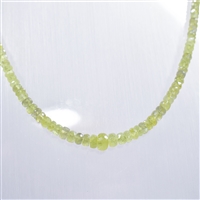 Chain button faceted, Chrysoberyl, 45cm, gold plated