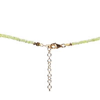 Chain button faceted, Chrysoberyl, 45cm, gold plated
