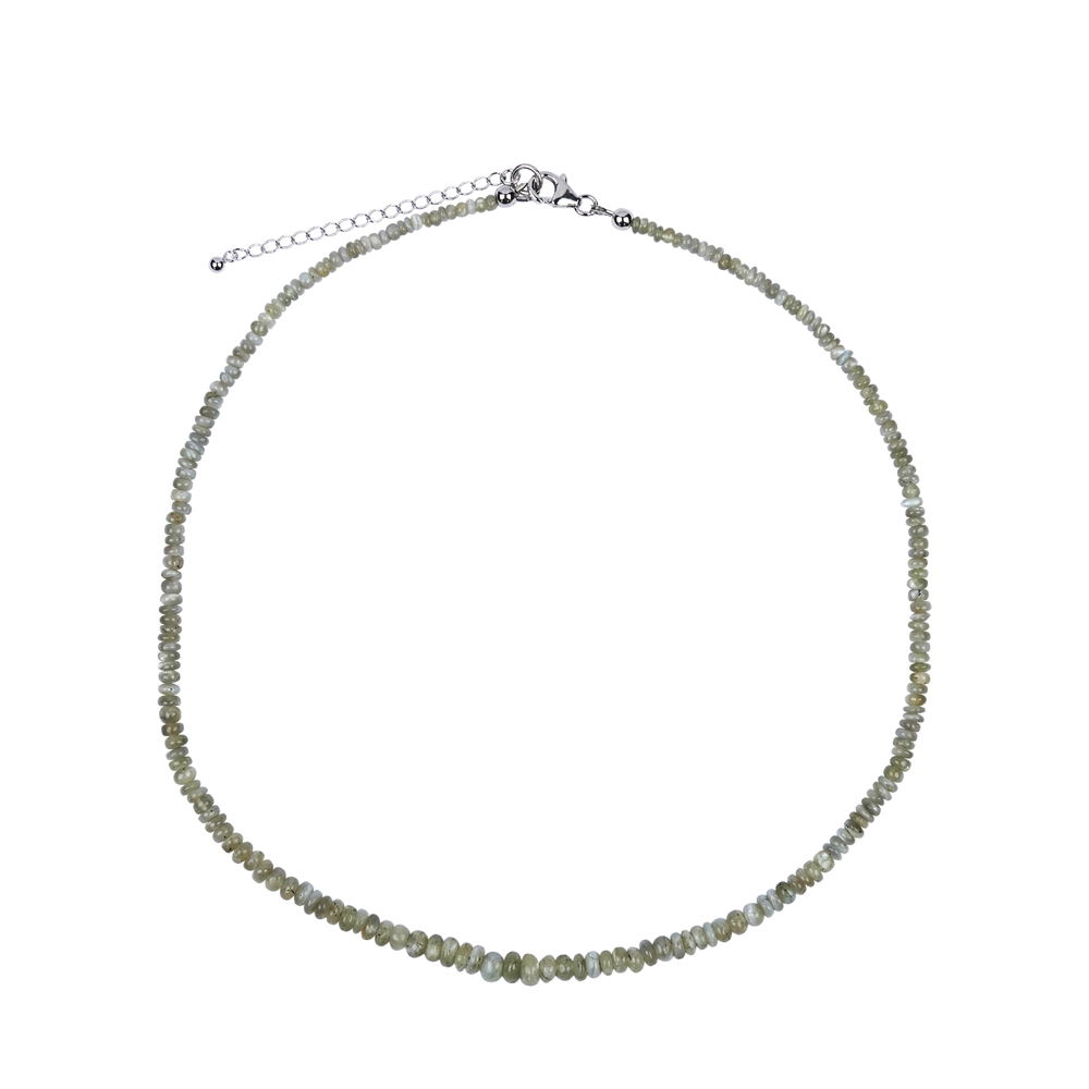 Chain Chrysoberyl, button (3-6mm), rhodium plated, extension chain