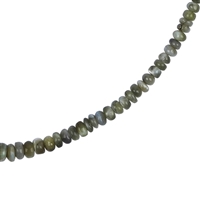 Collana di crisoberillo, bottone (3 - 6 mm), placcato oro, catena di estensione