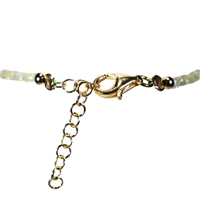 Bracelet Chrysoberyl, 2,5-5,0mm Bouton facetté, chaîne de rallonge, doré