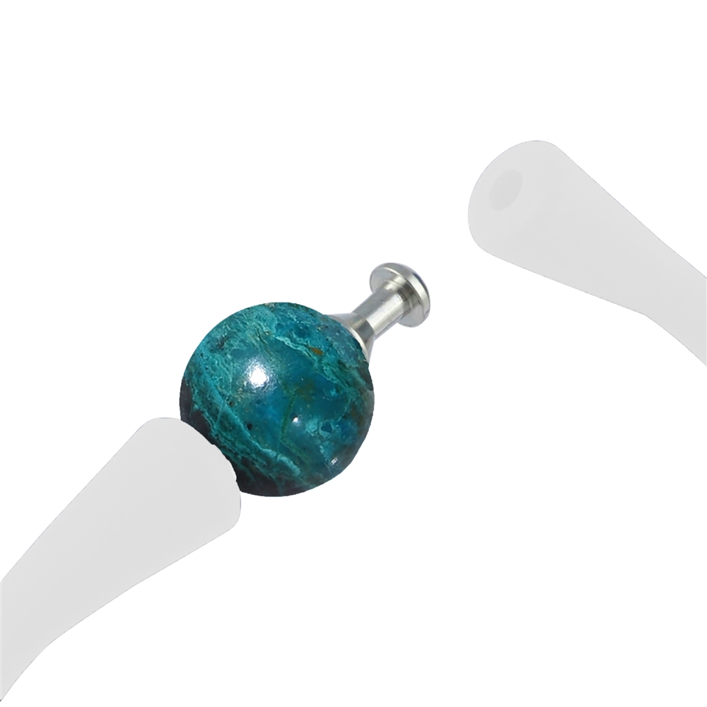 Armband Chrysocoll Kugel (10mm), Silikon (weiß), 18cm | Marco Schreier