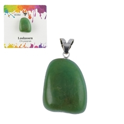 0605225107 Chrysoprase pendant, large Tumbled Stone, rhodiniert | Marco Schreier