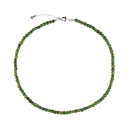 0606112230 Chrome Diopside necklace, cube (4mm), faceted, rhodiniert | Marco Schreier