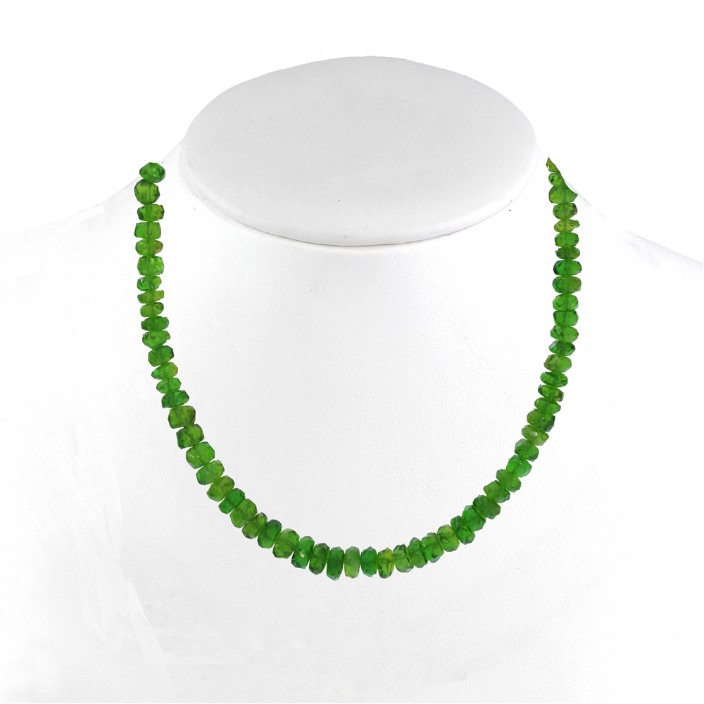 Chain Button faceted, Chrome Diopside, 03-05mm/45cm