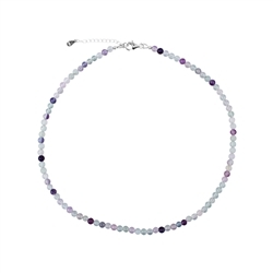 0607214050 Chain fluorite, beads (4mm), rhodium plated, extension chain | Marco Schreier