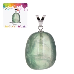 0607225107 Fluorite pendant, large Tumbled Stone, rhodiniert | Marco Schreier