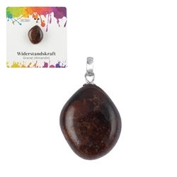 0608225106 Pendant garnet (Almandine), Tumbled Stone small, rhodiniert | Marco Schreier