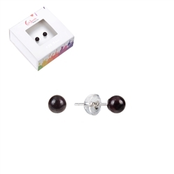 0608245104 Earstud garnet, ball, 4mm, rhodium plated | wholesaler gems & healing stones