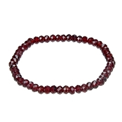 0608251011 Bracelet, garnet, 03 x 05mm buttons, faceted | wholesaler gems & healing stones