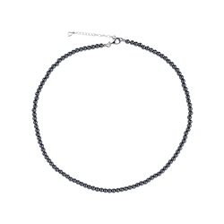 0608512204 Chain Hematite (natural), beads (4mm), rhodium plated, extension chain | Marco Schreier