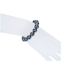 Bracelet, Hematite (natural), 10mm beads