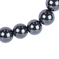 Bracciale di ematite (naturale), perle da 6 mm, catena di prolungamento, rodiato