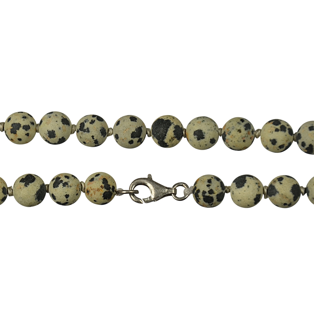 Chaîne (Collier de perles), Jaspe dalmatien mat, 8mm/80cm
